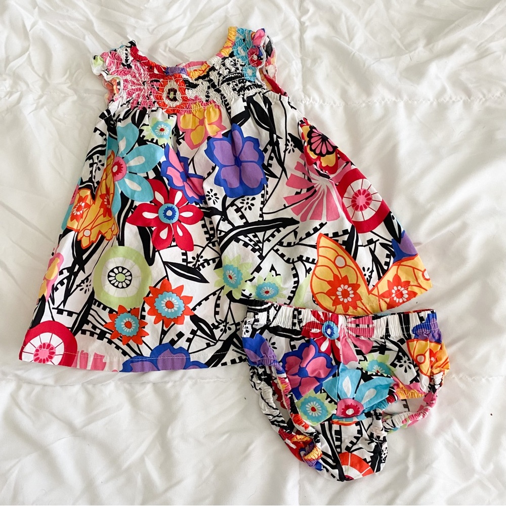 Hanna Andersson 3-6 Months Floral Printed Baby Set